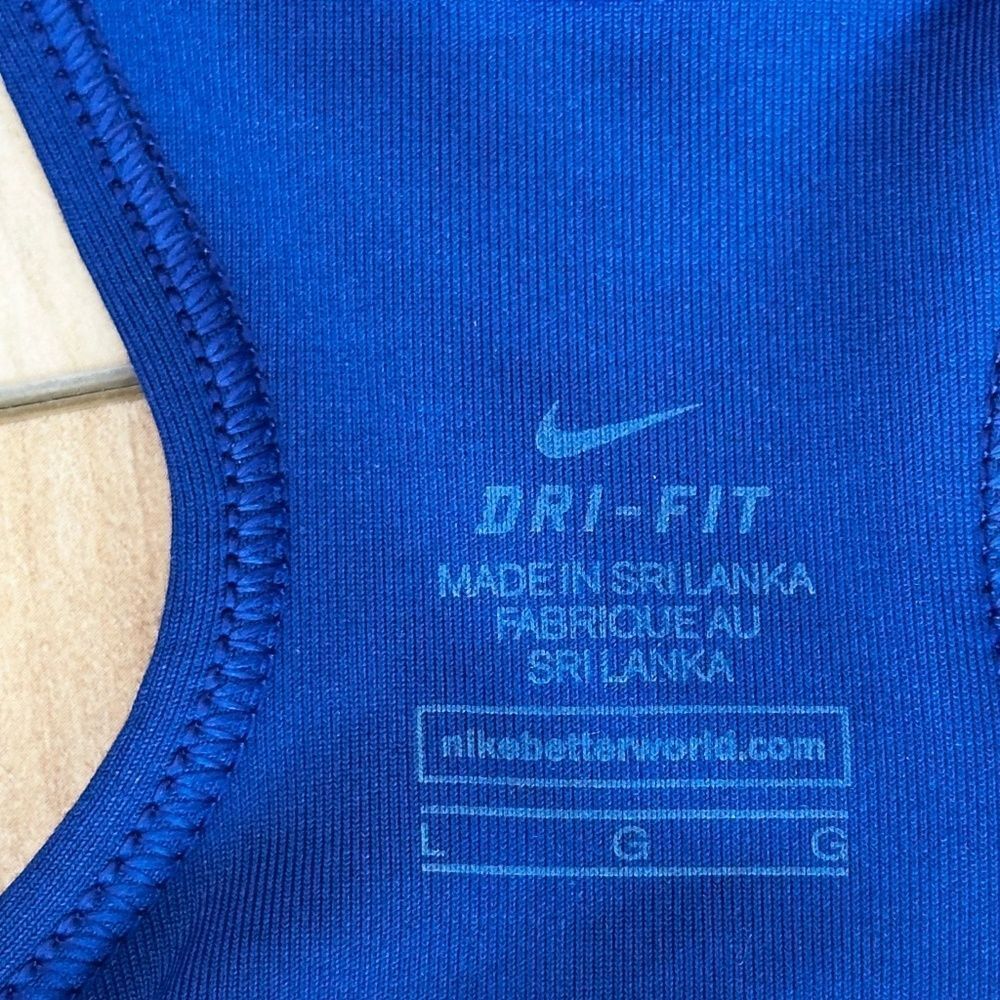 Nike Navy Blue & Lime Patterned Pro Sports Bra Large - Picture 8 of 11